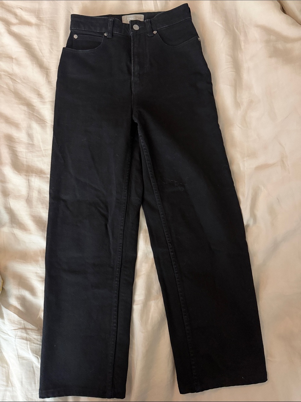 Everlane Black High-Waist Straight Leg Jeans